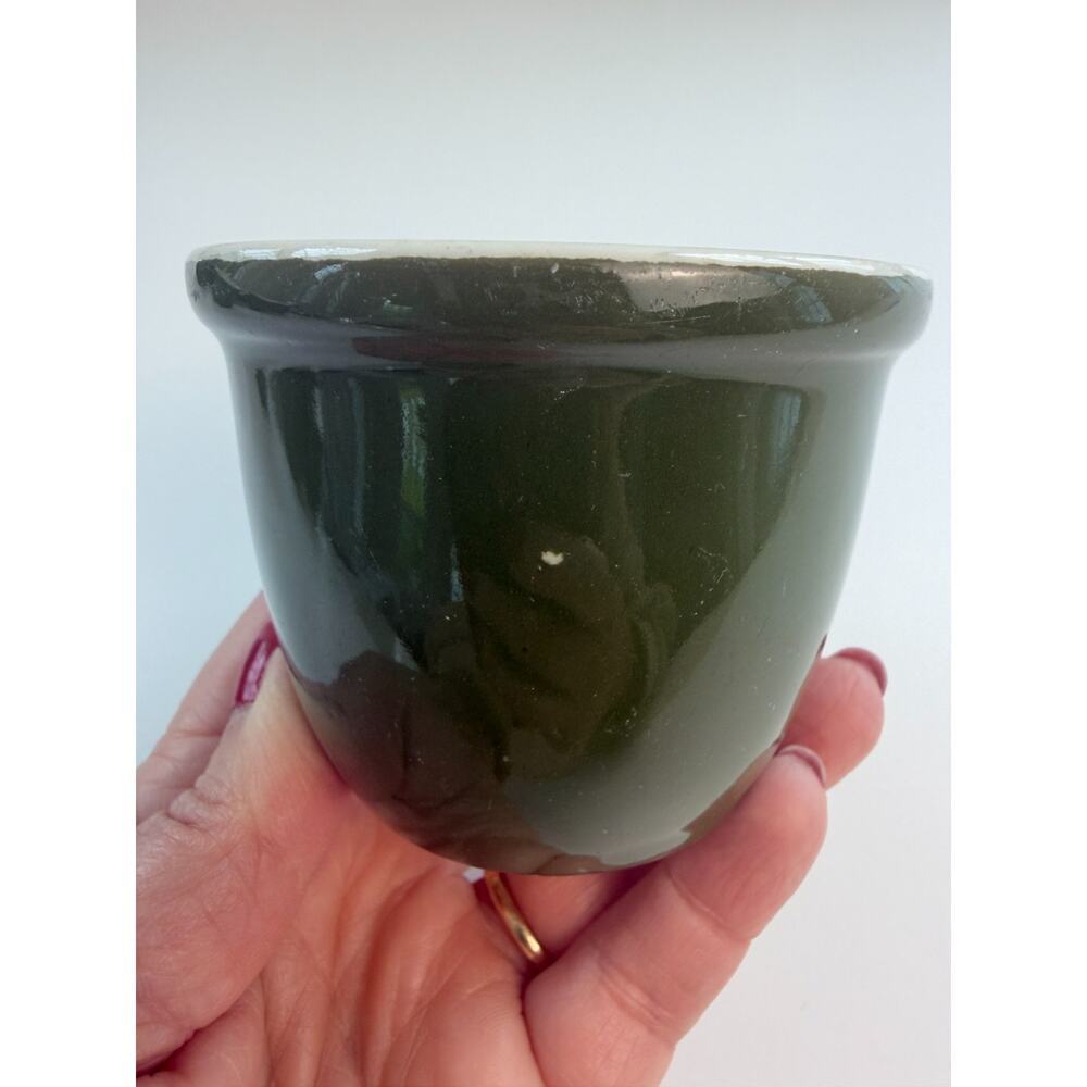 Vintage Hall Set of 2 Cups #351 1/2 & #352 Egg Custard Ramekins Green USA